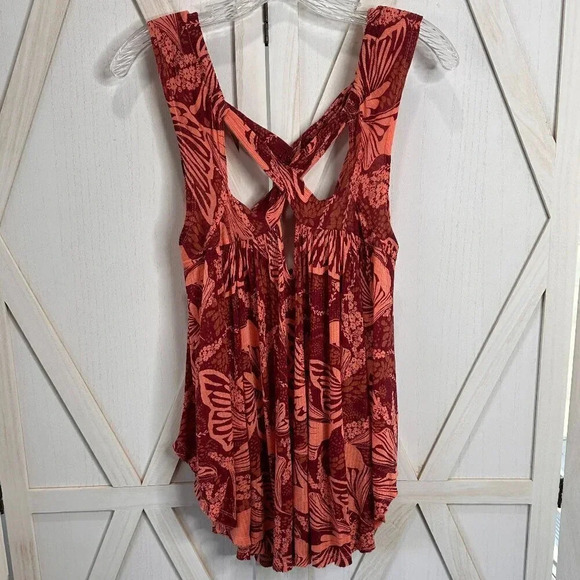Free People Sugar Cane Crisscross Tank in Cherry Combo - Picture 3 of 6